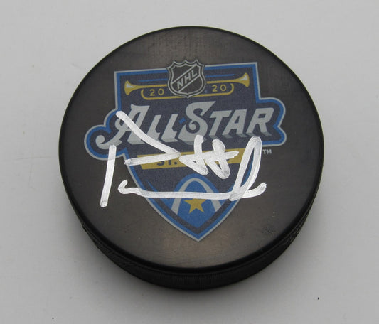 David Pastrňák Signed/Auto 2020 All Star Hockey Puck Boston Bruins PSA 194232