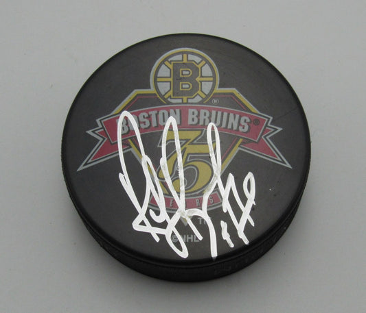Ray Bourque HOF Signed Boston Bruins 75th Anniversary Hockey Puck PSA 194235