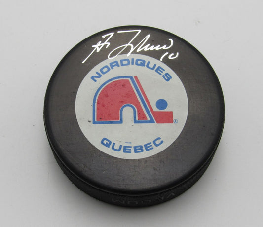Guy Lafleur HOF Signed Quebec Nordiques Official Game Hockey Puck PSA 194247