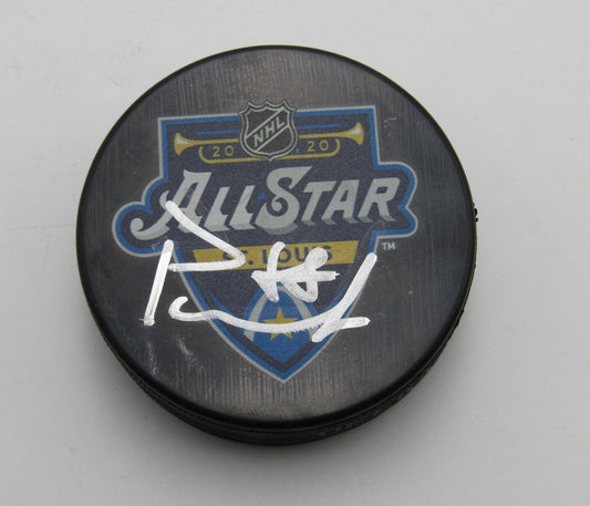 David Pastrňák Signed/Auto 2020 All Star Hockey Puck Boston Bruins PSA 194262
