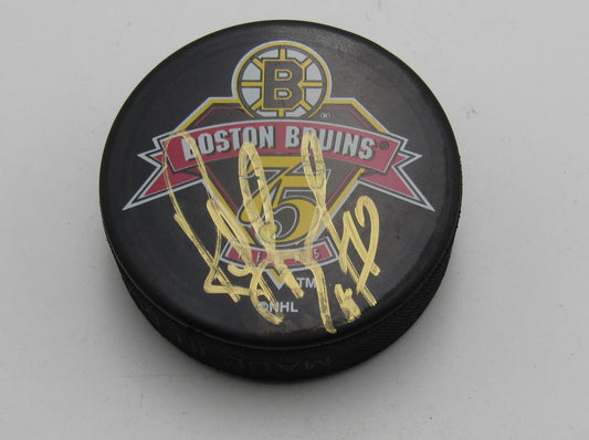 Ray Bourque HOF Signed Boston Bruins 75th Anniversary Hockey Puck PSA 194302