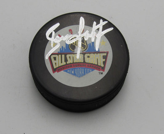 Brian Leetch HOF Signed/Auto 1994 All Star Game Hockey Puck Rangers PSA 194304
