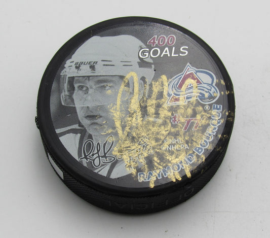 Ray Bourque HOF Signed 400 Goals Hockey Puck Colorado Avalanche PSA 194316