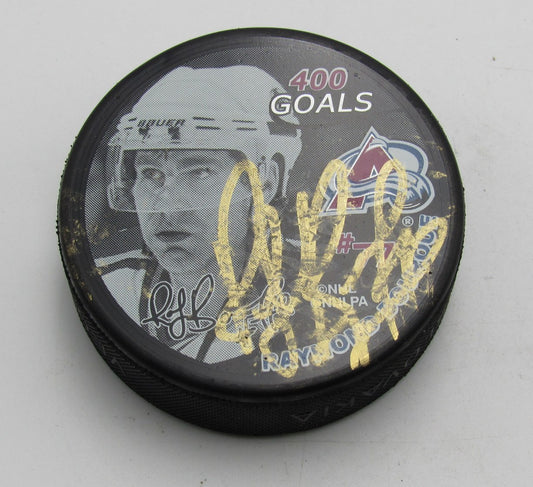 Ray Bourque HOF Signed 400 Goals Hockey Puck Colorado Avalanche PSA 194317