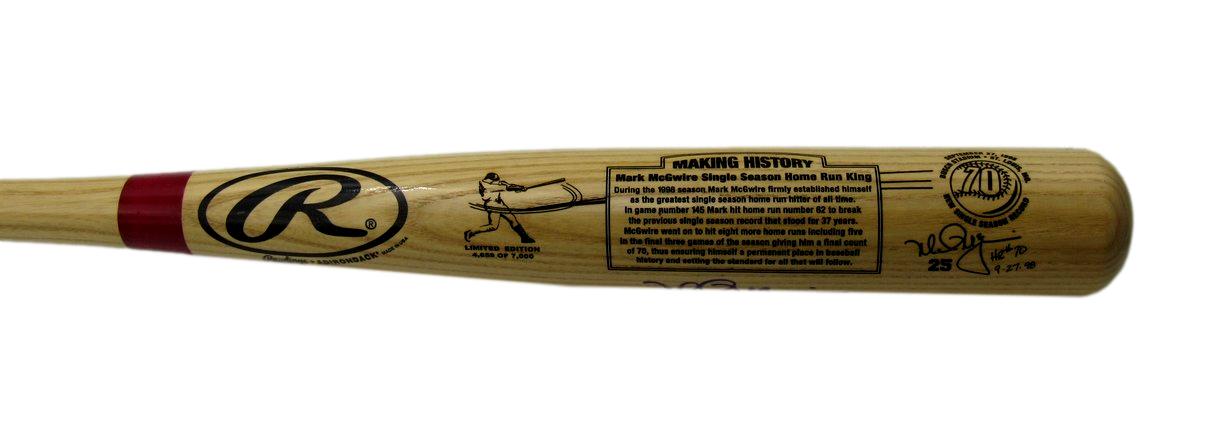 Mark McGwire Signed/Auto Rawlings Making History Baseball Bat RARE UDA 195276
