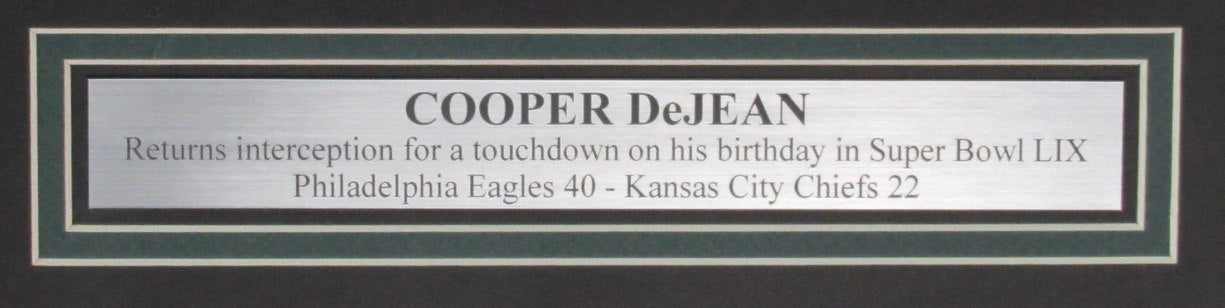 Cooper DeJean Signed/Auto 16x20 Photo Philadelphia Eagles Framed JSA 195281