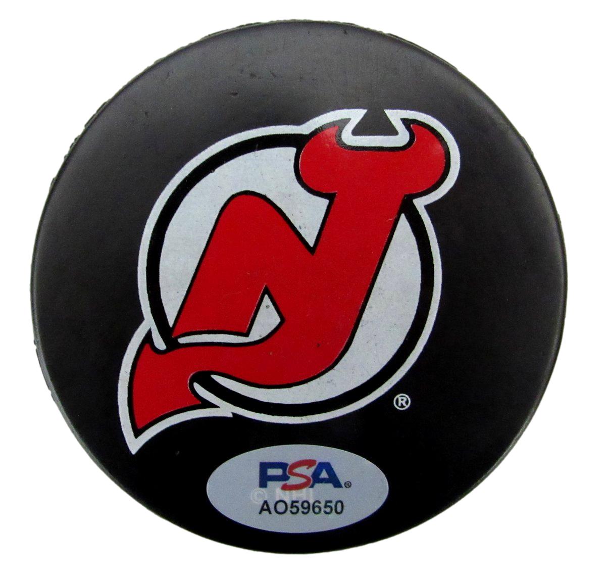 Martin Brodeur HOF Signed 2003 Stanley Cup Champions Hockey Puck PSA 194253