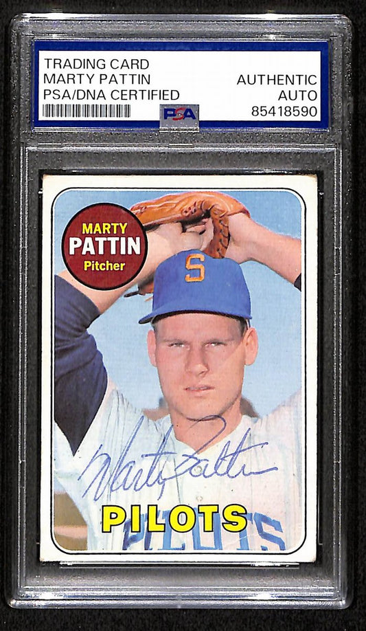 Marty Pattin Seattle Pilots Signed/Auto 1969 TOPPS Card #563 PSA/DNA 194917