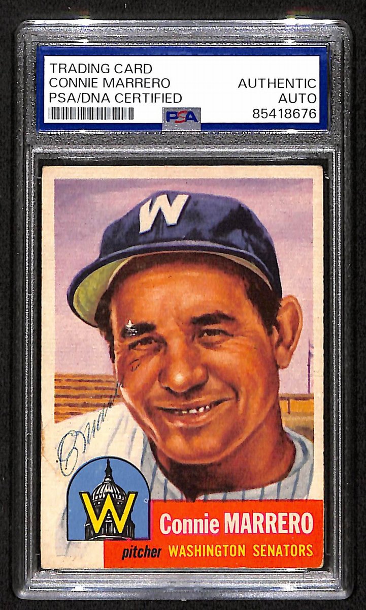 Connie Marrero Senators Signed/Auto 1953 TOPPS Card #13 PSA/DNA 193849