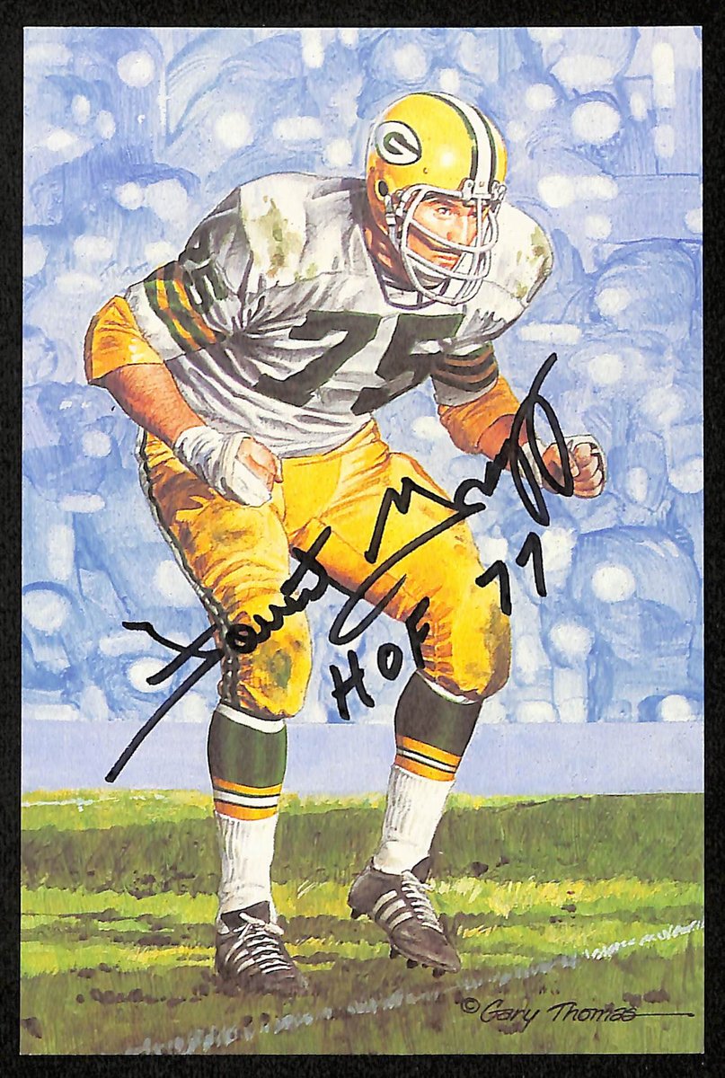 Forrest Gregg HOF Signed/Inscr 1991 Goal Line Art GLAC Postcard Packers PSA
