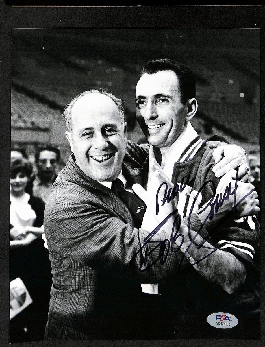Bob Cousy HOF Signed/Inscribed 8x10 B/W Photo Boston Celtics PSA 194971