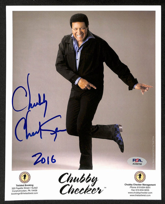 Chubby Checker Signed/Inscribed 8x10 Photo Performer PSA 194987