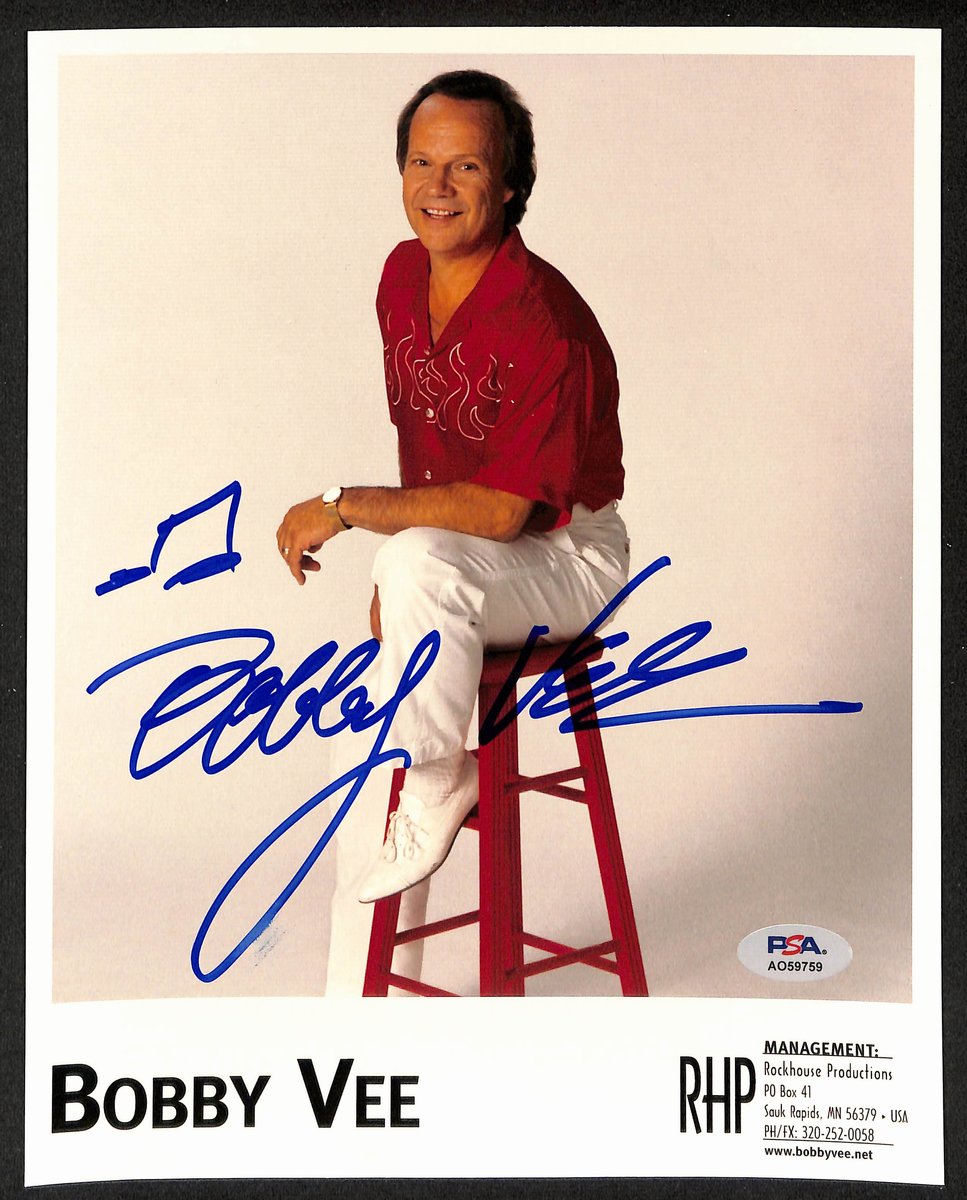 Bobby Vee Signed/Autographed 8x10 Photo Performer PSA 194988