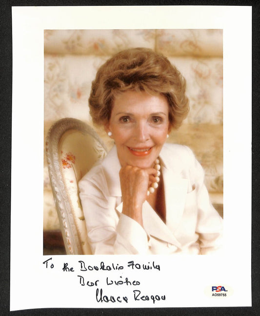 Nancy Reagan Signed/Inscribed 8x10 Photo Former 1st Lady PSA 194989