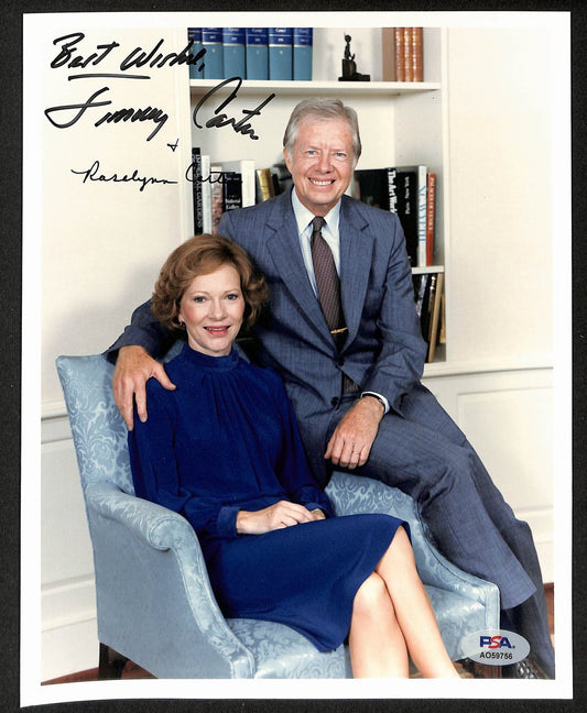 Jimmy Carter/Rosalyn Carter Dual-Signed/Inscribed 8x10 Photo PSA 194990