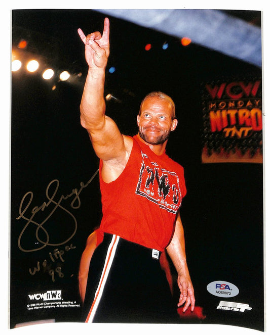 Lex Luger Signed/Inscribed 8x10 Photo Pro Wrestler PSA 194995