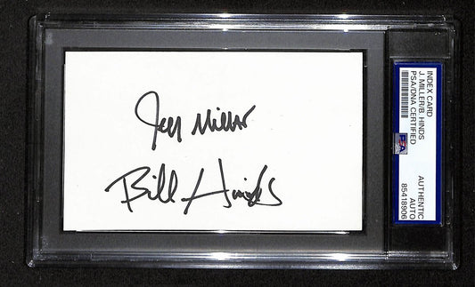 Jeff Miller/Bill Hinds Signed Index Card Cartoonists "Tank McNamara" PSA 193798