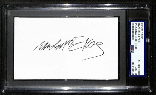 Randall Enos Signed/Autographed Index Card Cartoonist "Political" PSA/DNA 193800