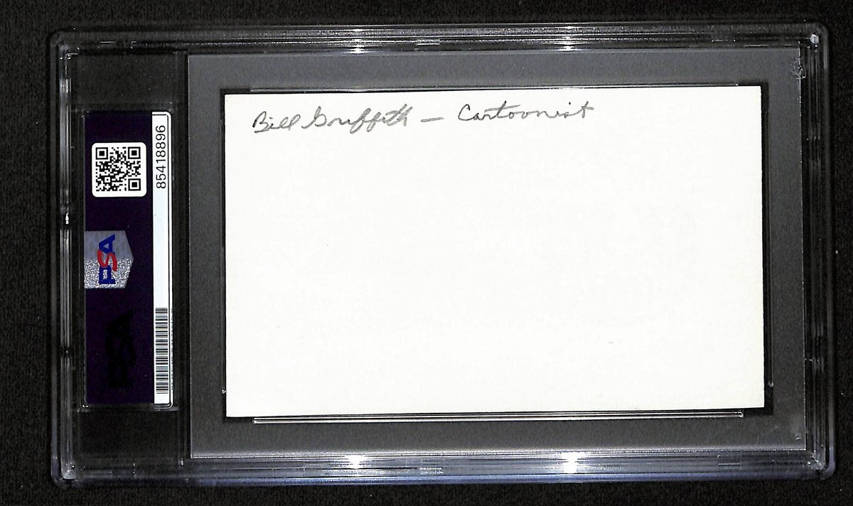 Bill Griffith Signed/Inscribed 3x5 Index Card Cartoonist "Zippy" PSA/DNA 193804