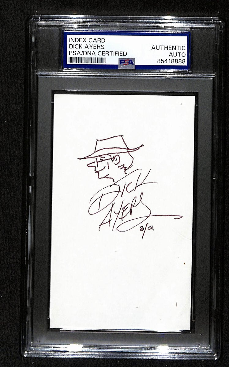 Dick Ayers Signed/Auto 3x5 Index Card Cartoonist "Sgt. Fury" PSA/DNA 193808