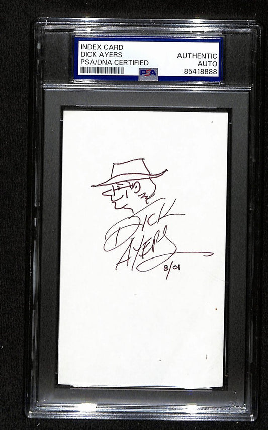 Dick Ayers Signed/Auto 3x5 Index Card Cartoonist "Sgt. Fury" PSA/DNA 193808