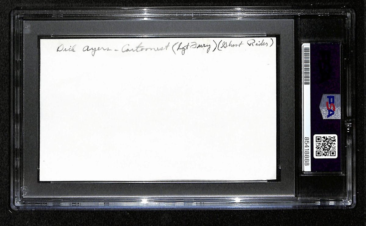 Dick Ayers Signed/Auto 3x5 Index Card Cartoonist "Sgt. Fury" PSA/DNA 193808