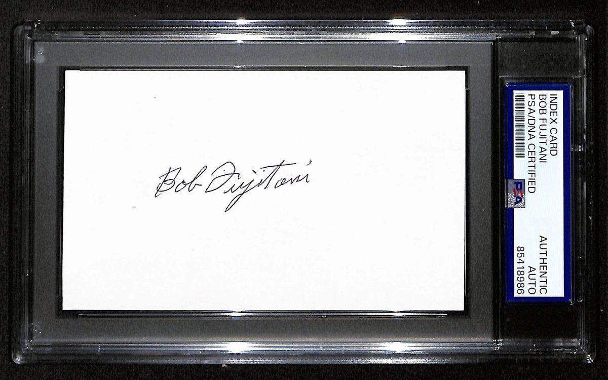 Bob Fujitani Signed/Auto Index Card Cartoonist "Flash Gordon" PSA/DNA 193815