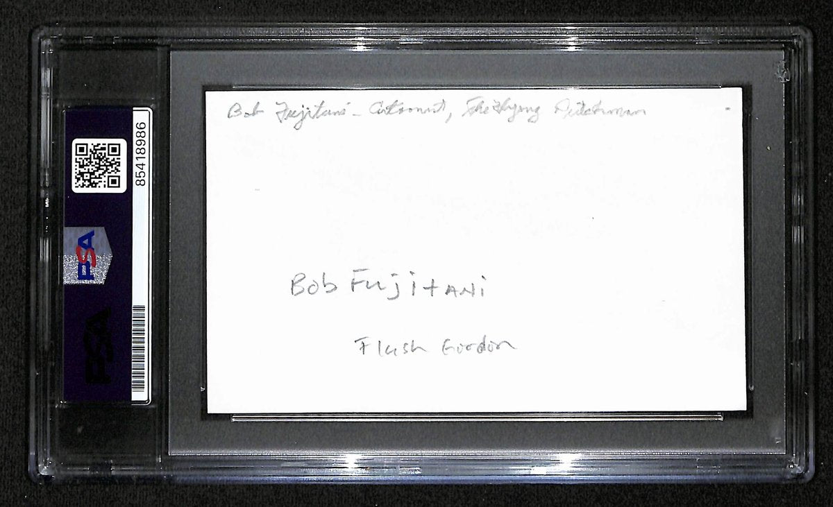 Bob Fujitani Signed/Auto Index Card Cartoonist "Flash Gordon" PSA/DNA 193815