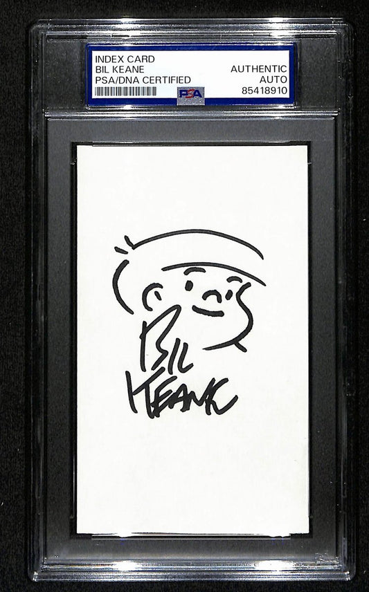 Bil Keane Signed/Autographed Index Card Cartoonist "Family Circus" PSA 193817