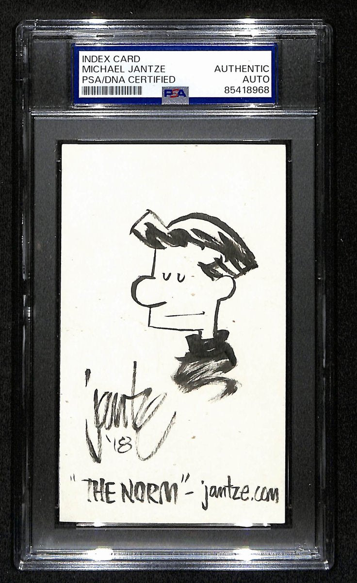 Michael Jantze Signed/Inscribed Index Card Cartoonist "The Norm" PSA/DNA 193823