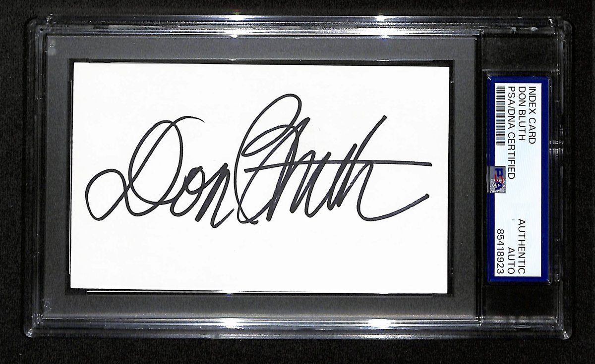 Don Bluth Signed/Autographed Index Card Cartoonist "Disney" PSA/DNA 193835
