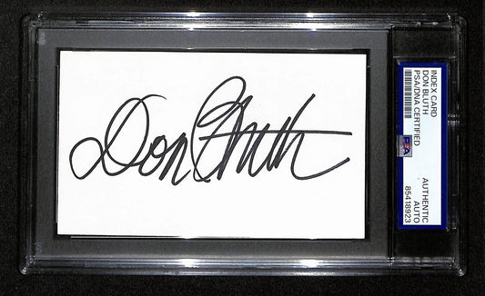 Don Bluth Signed/Autographed Index Card Cartoonist "Disney" PSA/DNA 193835
