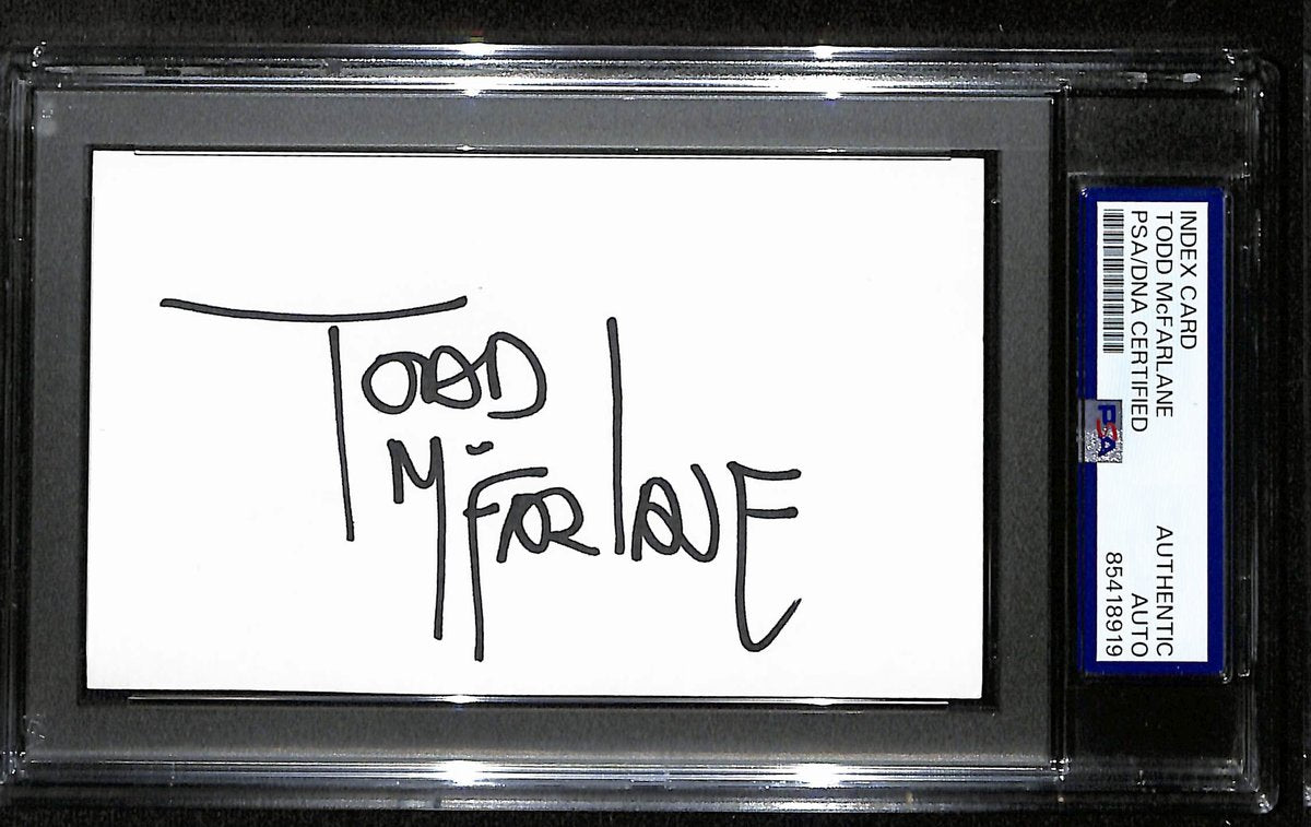 Todd McFarlane Signed/Autographed Index Card Cartoonist PSA/DNA 193838