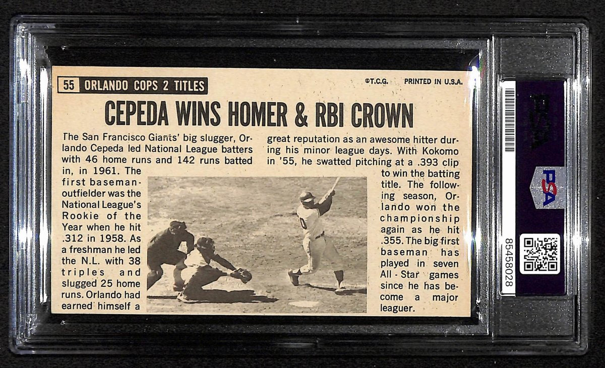 Orlando Cepeda HOF Signed 1964 TOPPS Giants Card #55 Giants PSA/DNA 194427
