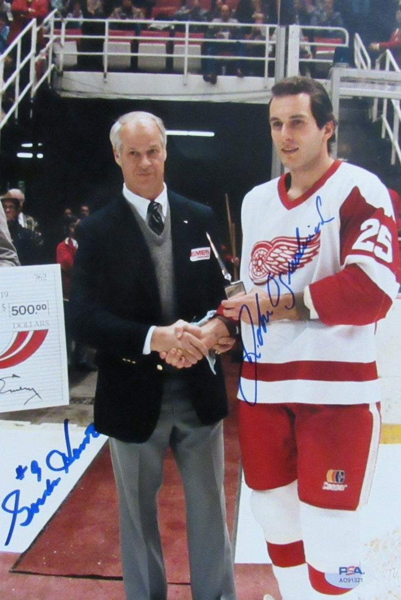 Gordie Howe/John Ogrodnick Signed 8x12 Photo Detroit Redwings PSA/DNA 194047