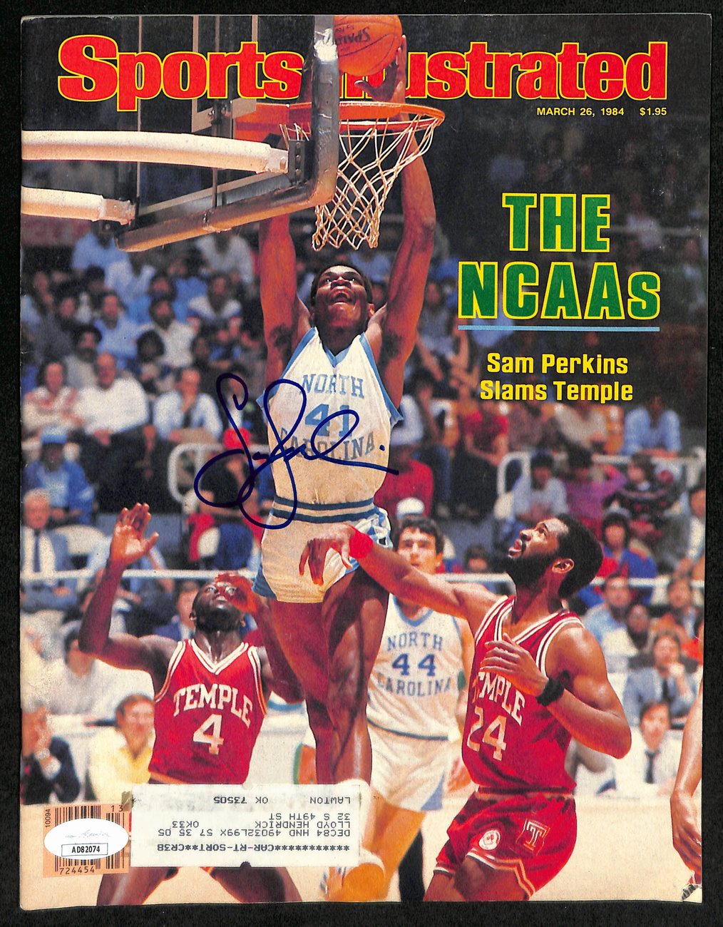 Vince Carter HOF Signed 3/26/1984 Sports Illustrated Magazine UNC JSA 194481