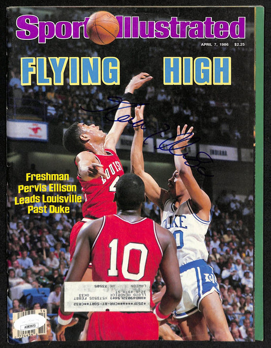 Pervis Ellison Signed 4/7/1986 Sports Illustrated Magazine Louisville JSA 194482