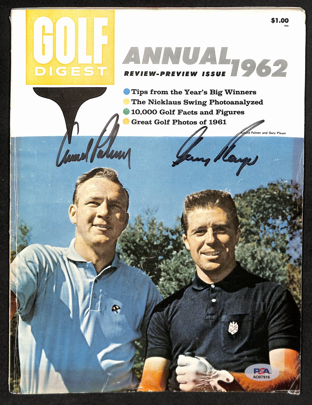 Arnold Palmer/Gary Player Dual-Signed 1962 Golf Digest Magazine PSA/DNA 194486