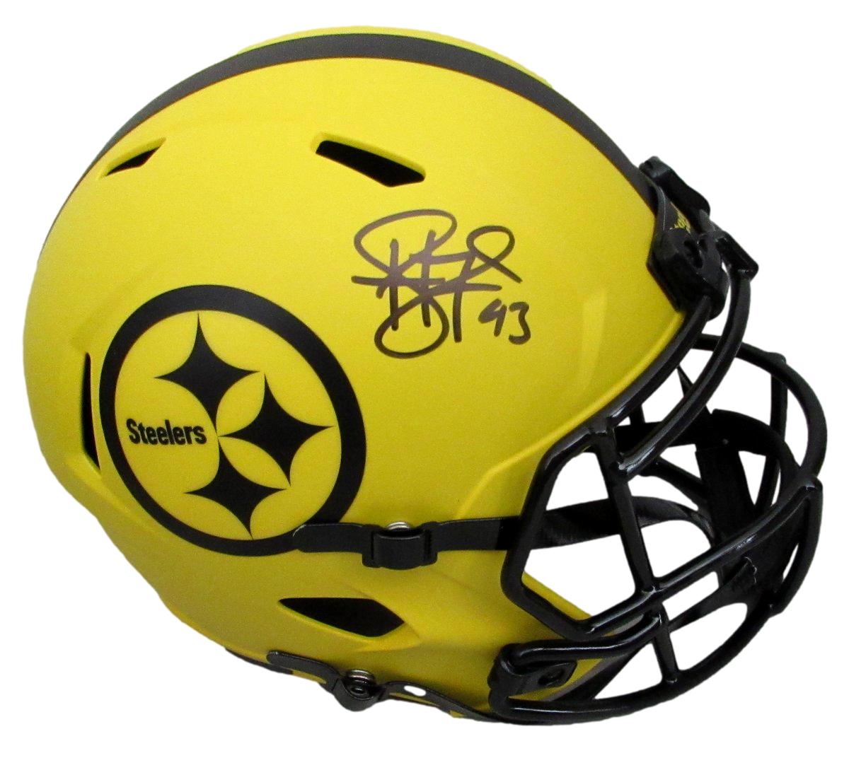 Troy Polamalu HOF Signed Full Size Replica Rave Helmet Steelers Beckett 194762