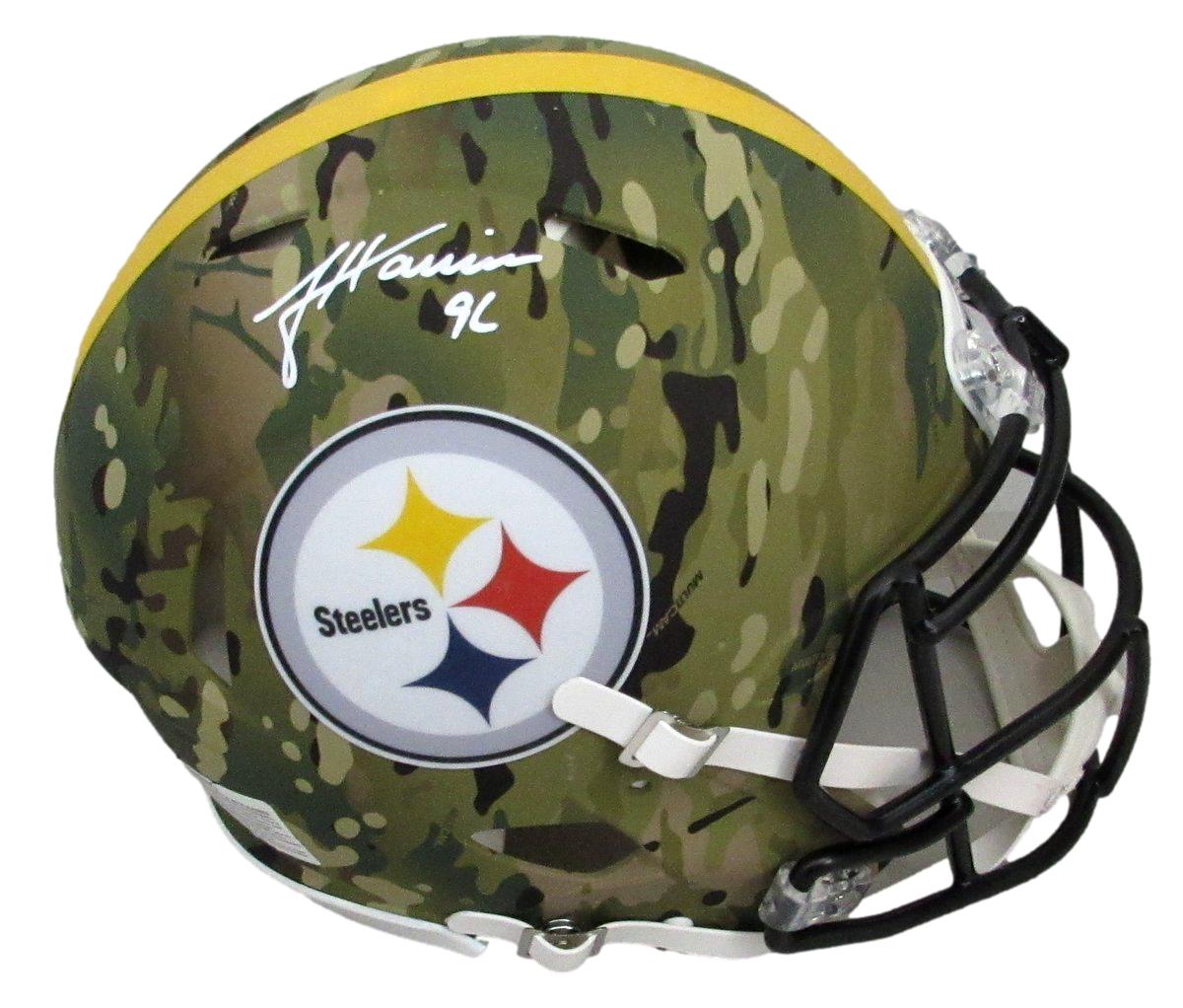 James Harrison Signed Full Size Authentic Camo Helmet Steelers Beckett 194767
