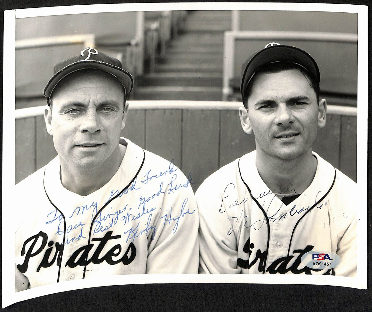 Kirby Higbe/Vic Lombardi Signed/Inscr 7x9 Wire/Press Photo Pirates PSA 194434