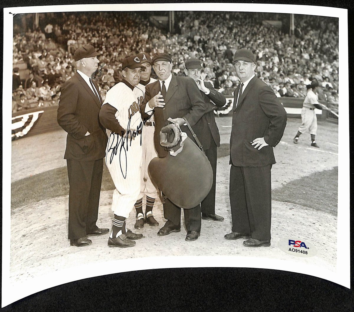 Bob Bragan Signed/Auto Vintage 9x7 Wire/Press Photo Cleveland Indians PSA 194437