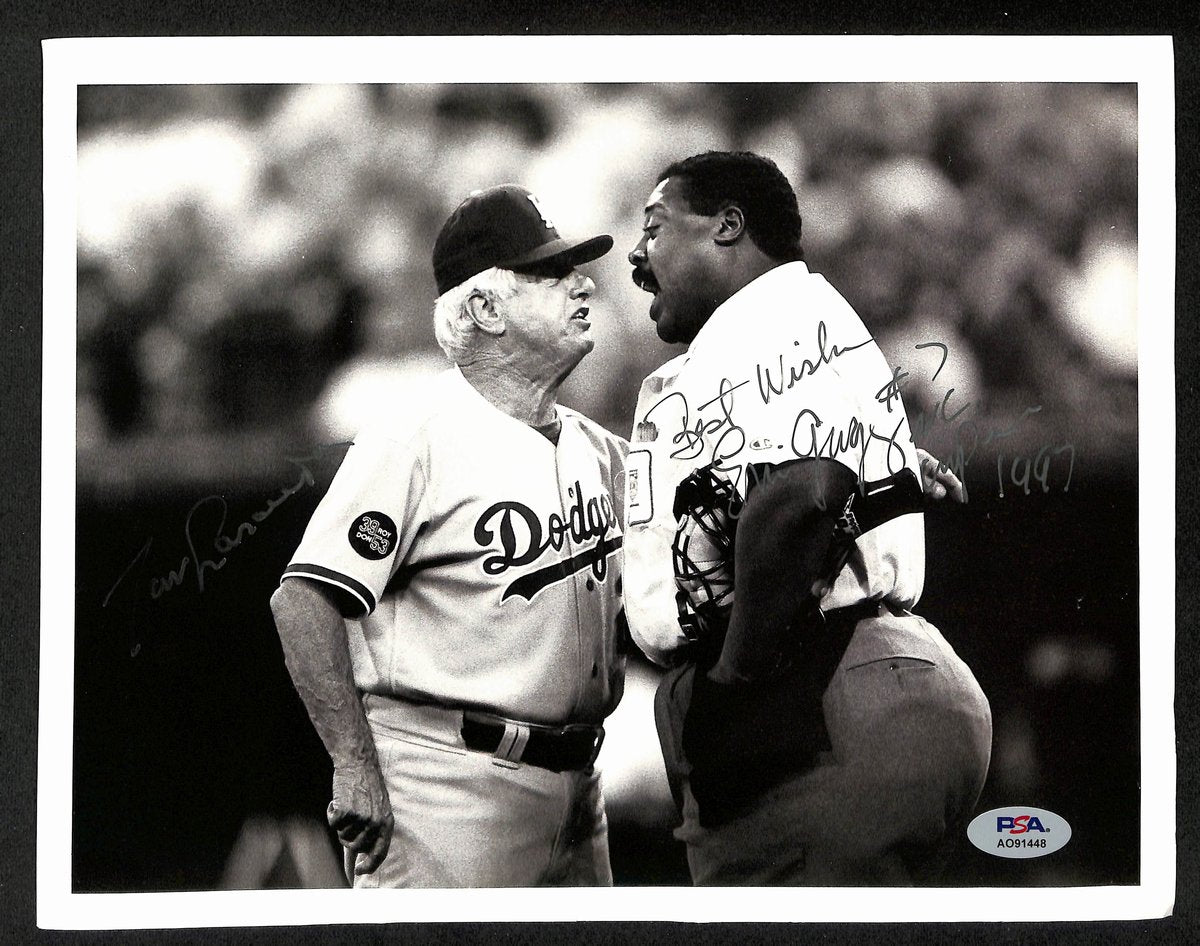 Tommy Lasorda/Greg Gagne Dual-Signed/Inscribed 8x10 Photo Dodgers PSA 194457