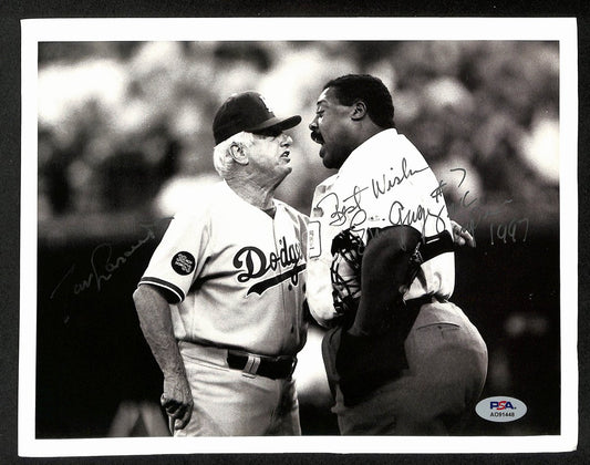 Tommy Lasorda/Greg Gagne Dual-Signed/Inscribed 8x10 Photo Dodgers PSA 194457