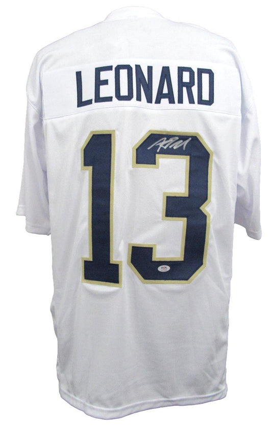 Riley Leonard Signed/Auto White Custom Football Jersey Notre Dame PSA/DNA 195626