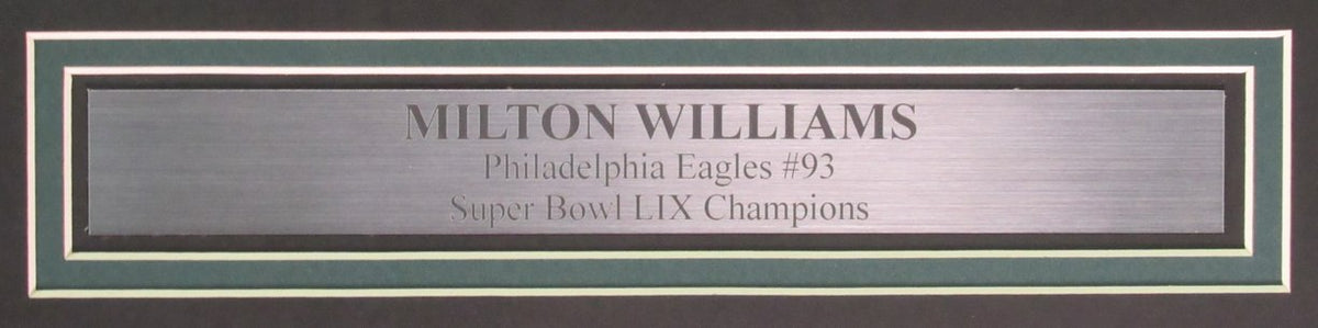 Milton Williams Signed/Autographed 16x20 Photo Eagles SB LIX Framed JSA 195566