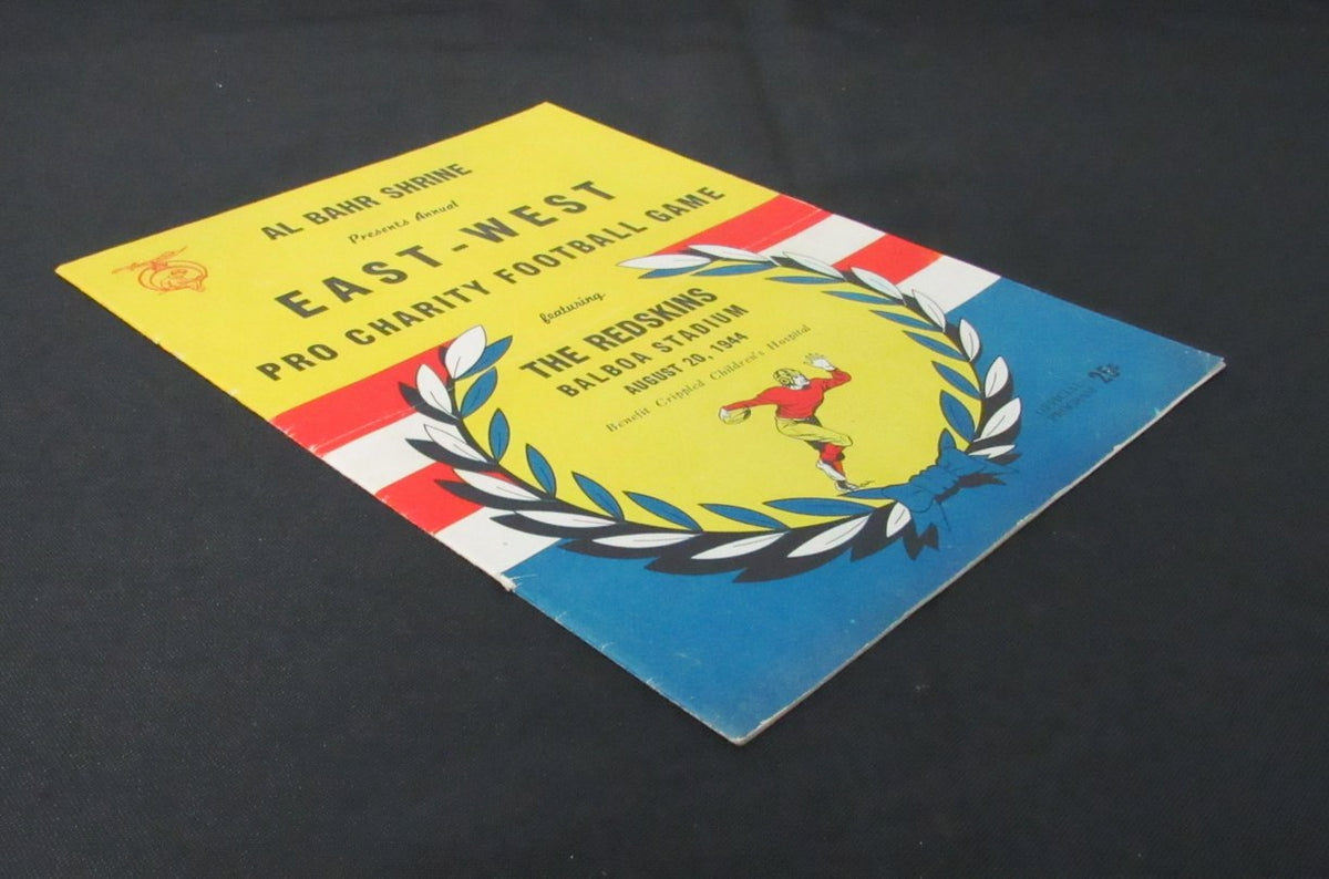 August 20, 1944 East-West Pro Charity Football Game Program Sammy Baugh 194116