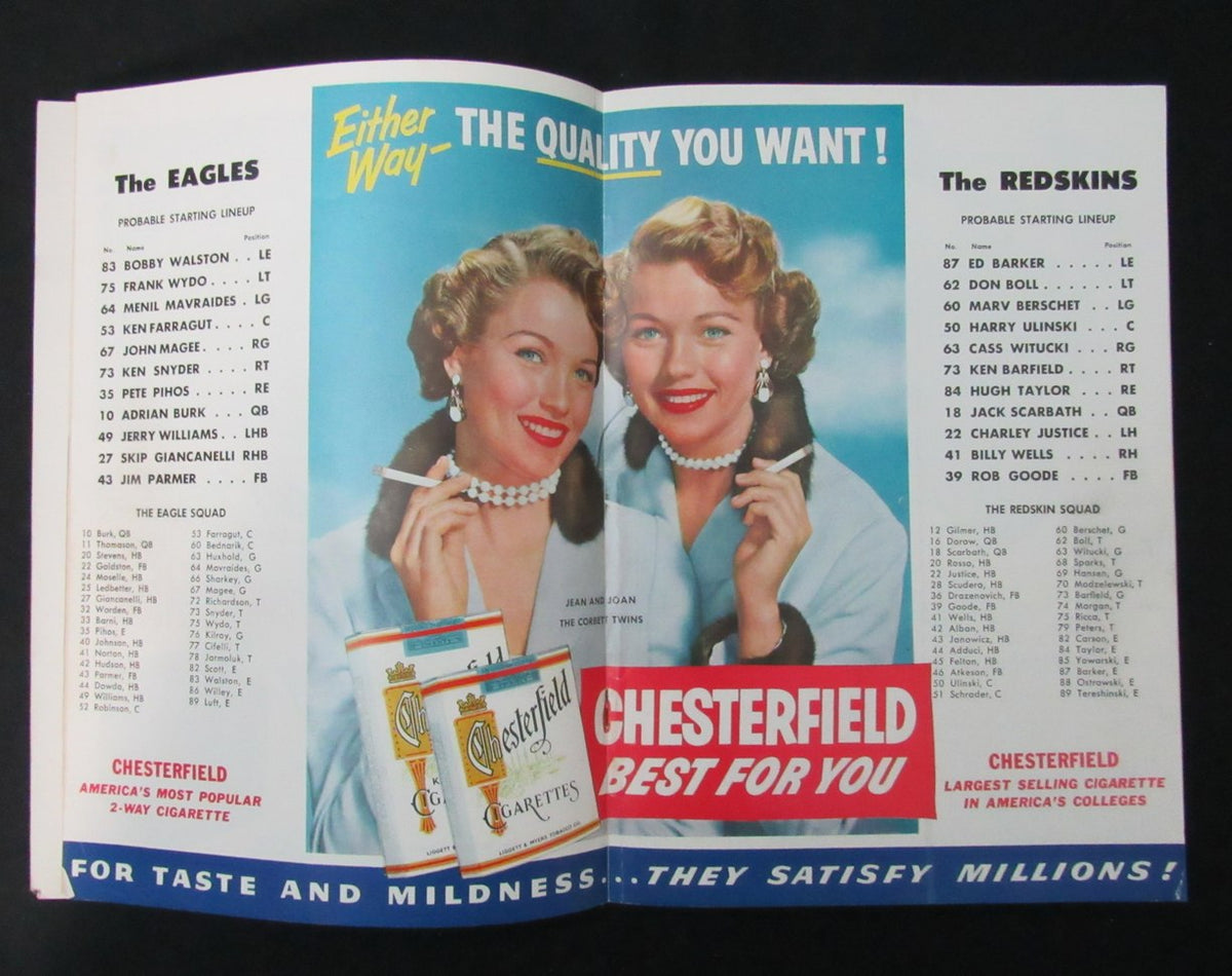 October 17, 1954 Redskins vs. Eagles NFL Football Game Program 194122