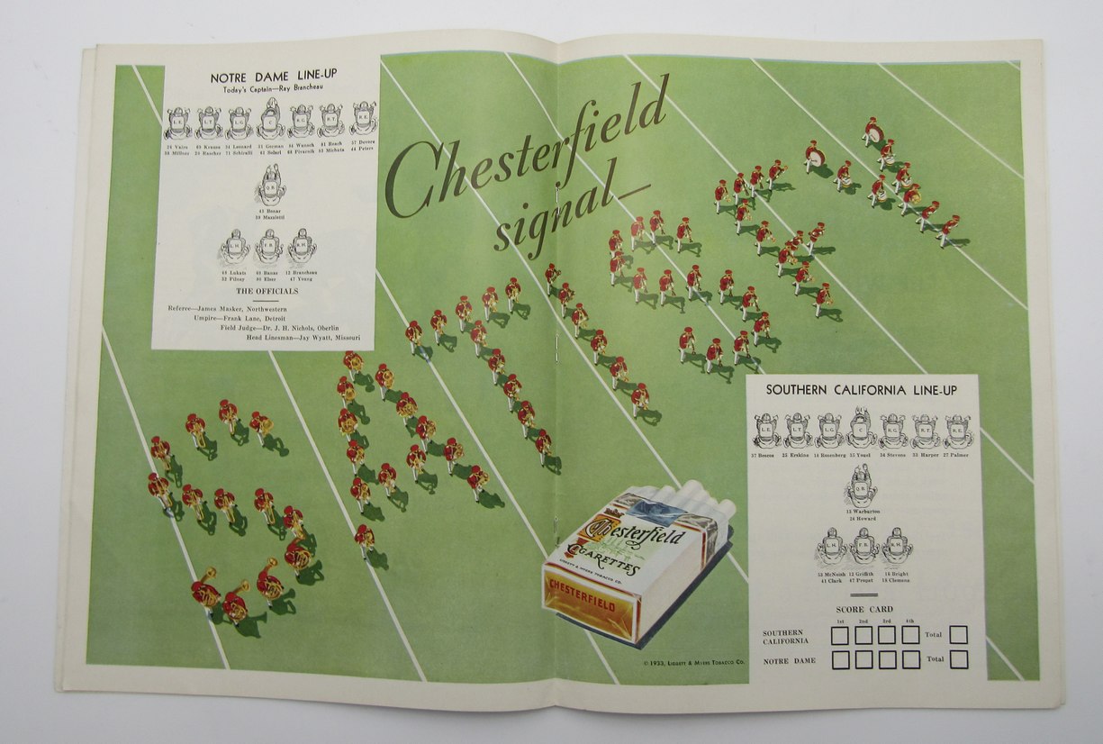 Nov. 25, 1933 So. California vs. Notre Dame NCAA Football Game Program 195583