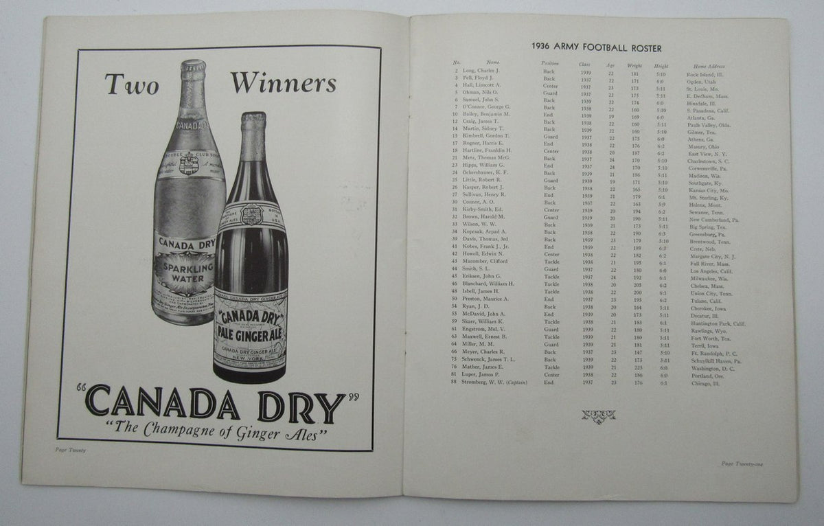 November 14, 1936 Army vs. Notre Dame NCAA Football Game Program 195594
